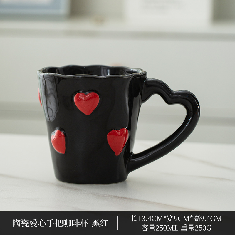 Black with red heart