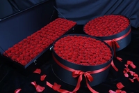 Boîte de 99 roses, grande taille, forme ronde, cadeau de la Saint-Valentin, fleurs préservées, vraies roses éternelles, longue durée