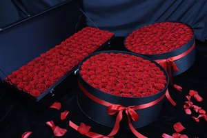 Scatola di 99 Rose Grandi, Forma Rotonda, Regalo di San Valentino, Fiori Conservati, Rose Eterne Reali di Lunga Durata - Product Image 4