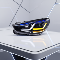 Compatible avec BMW Série 5 GT F07 2010-2017, ensemble de phares à LED bleus avec projecteur matriciel et kit DRL