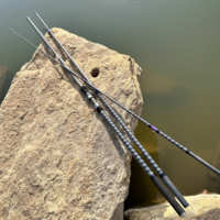 Canne à pêche télescopique SEEHOO Fuji 4,2m 4,5m 3 sections en fibre de carbone et de verre pour lancer longue distance