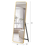Grand miroir sur pied pour chambre à coucher, miroir mural intelligent à LED pleine longueur avec support