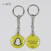 En stock, porte-clés NFC étanche 13,56 MHz en époxy, programmable, Google Instagram NFC Keychain