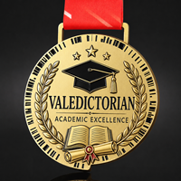Médailles personnalisées de meilleur élève en or, argent et bronze – Récompenses académiques en métal pour les remises de diplômes du secondaire – Vente en gros directe usine