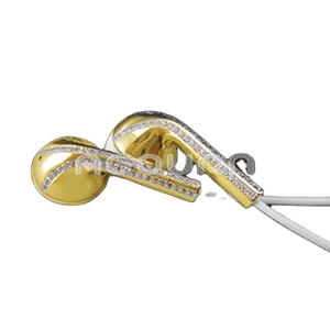 Écouteur OEM personnalisé en or avec diamant écouteur en métal câblé - Product Image 1