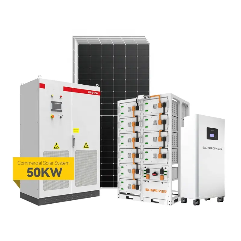 Trifásico 30kw 50kw 100kw Híbrido fuera de la red Sistemas de energía solar 100 kW 200kw Precio de planta de energía solar