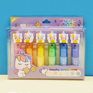 अभिनव मिनी फ्लैट लिक्विड हाइलाइलाइटर पेन प्यारा जानवर शीर्ष गैर-विषैले पिगमेंट मार्कर पेस्टल हाई लाइटर निर्माता स्टांप सेट प्यारा बॉक्स - Product Image 2