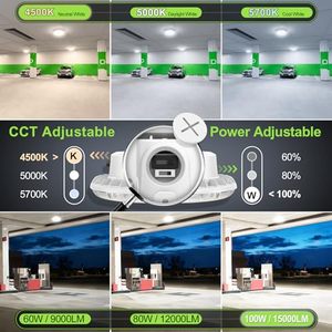 Lámpara LED para Gasolinera/Estación de Servicio, 14000LM, IP65, 60-100W, Certificación ETL/DLC, Garantía de 5 Años, Luz de Techo Empotrada para Paisajismo - Product Image 2