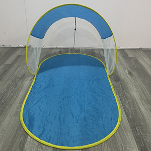 Tente de plage bleue à ouverture rapide, simple couche, en polyester, portable, protection solaire, pour usage extérieur estival - Product Image 1