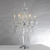 Lampe de table européenne en cristal Lampe de table créative Candélabre Centres de table Lampe d'éclairage de salon de luxe Lampe de table