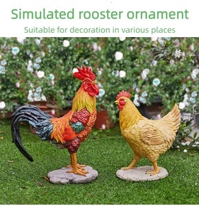 Vente en gros résine personnalisable artisanat extérieur simulation coq <span class=keywords><strong>poule</strong></span> volaille décoration pour terres agricoles restaurant extérieur - Product Image 2