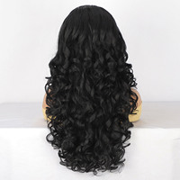 Perruque synthétique sans colle, 24 pouces, Yaki longue et bouclée, demi-perruque, résistante à la chaleur, fibre de haute température européenne et américaine