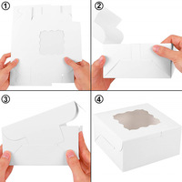 Caja Cuadrada Desechable Autoensamblable para Cupcakes y Muffins, de Papel Kraft y Cartón Blanco, para Alimentos para Bebés y Tartas de Huevo