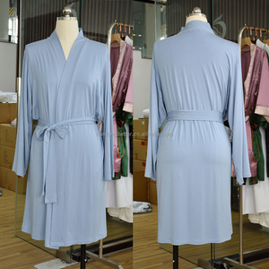 Nhà Sản Xuất Bán Buôn Tùy Chỉnh Phương Thức Dệt Kim Áo Choàng Áo Ngủ Dành Cho Người Lớn Spa Áo Choàng Với Vành Đai Phụ Nữ Loungewear Ngủ Áo Choàng Tắm Thiết Kế - Product Image 2