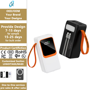 Dernière tendance 50000mAh écran LED grande batterie externe 2-en-1 câble de données PD22.5W charge rapide double USB USB PVC <span class=keywords><strong>mobile</strong></span> d'urgence - Product Image 1
