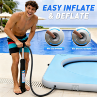 Hamac aquatique gonflable 8 pieds, plateforme flottante pour lac, piscine, rivière, plage, île flottante avec poches de rangement