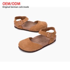 Birkenstocks Pantoufles en liège de style japonais pour femmes <span class=keywords><strong>Sandales</strong></span> légères en cuir de vachette à bout fermé Plate-forme Tendance de la mode Qualité allemande - Product Image 4