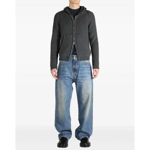 Suéteres de Punto con Capucha y Cierre de Cremallera, Ajustados, Color Gris Oscuro, de Alta Calidad y Personalizados para Hombre - Product Image 3