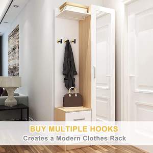 Ganchos Redondos de Acero Inoxidable <span class=keywords><strong>para</strong></span> Baño y Cocina, Gancho Individual <span class=keywords><strong>para</strong></span> <span class=keywords><strong>Batas</strong></span>, Toallas y Abrigos - Product Image 5