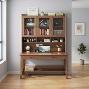 Wood <b>Study</b> <b>Desk</b> with Bookshelf Storage for Kids Bedroom Home Office Furniture Set - Product Image 2