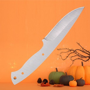 Hongrui, cuchillo de hoja fija de acero inoxidable 440C personalizable con mango de acero, espiga completa para borde exterior en blanco con agujeros DIY - Product Image 4