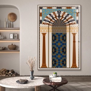 Decoración del hogar mezquita islámica arquitectura Landsc póster impresiones lienzo pintura pared arte musulmán cuadros pared musulmán Marco de imagen - Product Image 4