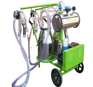 Piston Vacuum mobile single automatic Portable cow milking machine price HJ-CM011