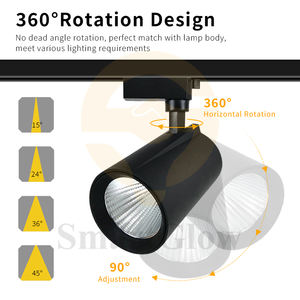 Luces de pista de alta calidad tiendas de ropa <span class=keywords><strong>foco</strong></span> fundición a presión aluminio ajustable <span class=keywords><strong>foco</strong></span> lámpara SMD LED COB luces de pista - Product Image 4