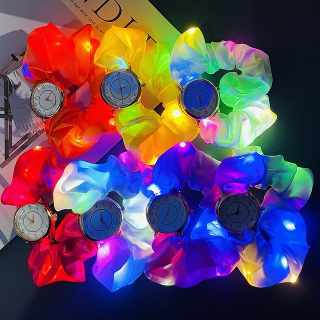 6228 Discount Fluorescent Ribbon Band Glow in the Dark LED Watch