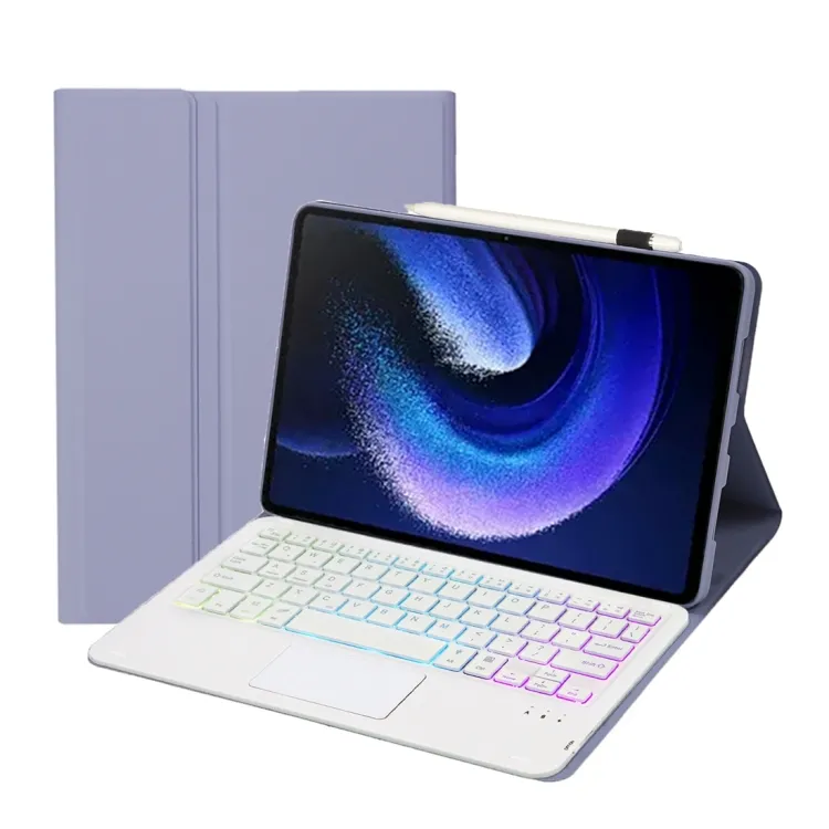 Detachable Wireless Case Keyboard Lambskin Texture Ultra-thin Backlight Leather Case with Touchpad For Xiaomi Pad 6 / Pad 6 Pro