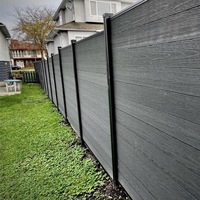 Panneau mural en bois de cèdre en plastique noir WPC conceptions de clôture à emboîtement pour la maison distributeurs d'écran de clôture solide préfabriqué