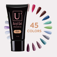 YOUGEL Gel acrylique poly scintillant de haute qualité facile à appliquer, imbiber l'extension scintillante longue durée salon de manucure