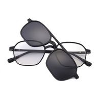 Aimant 5 en 1 Clip sur Lunettes de Soleil Marron TAC Polarisé Gris Lentille Lunettes Optique Monture Interchangeable Magnétique Lunettes