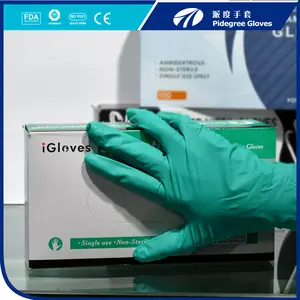 Pembe/mavi/siyah/yeşil renk tek kullanımlık lateks ücretsiz nitril glovee toz ücretsiz S/M/L/XL satışa