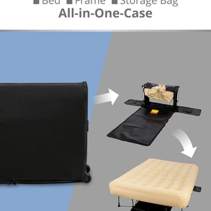 Matelas pneumatique auto-gonflant en PVC avec cadre intégré, pompe et étui à roulettes, matelas gonflable pour le camping en plein air - Product Image 2