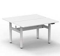4AF2 Station de bureau à 4 moteurs Cadre de bureau debout Table de bureau réglable en hauteur pour 2 personnes Bureau de poste de travail électrique dos à dos