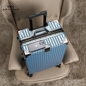 AILVNI AO Aluminum Frame Suitcase 26 Inch Large Capacity Spinner <b>Wheel</b> Travel Case <b>With</b> <b>Lock</b> Solid Color Unisex - Product Image 3