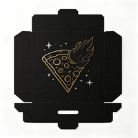 Boîte à pizza biodégradable personnalisée avec logo, en carton ondulé recyclé, taille sur mesure, impression quadricolore, pour restaurant