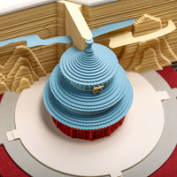 Bloc-notes cube d'art 3D, calendrier 2025, feuilles mobiles, cadeau de luxe personnalisable, bloc-notes mémoire sculpture Temple Heaven
