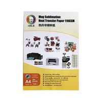 Papier de transfert thermique par sublimation MR.R pour tasses, séchage instantané, A4, 110 g/m², pour tasses en céramique et surfaces dures