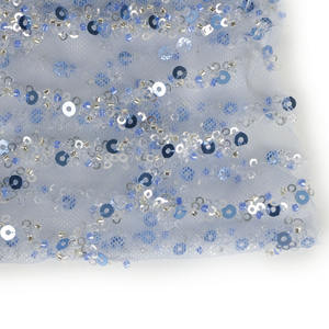 <span class=keywords><strong>Marimekko</strong></span> ผ้าตาข่ายคลุมหน้าปักเลื่อม,ผ้าตาข่ายถักด้วยมุกสำหรับชุดราตรีงานแต่งงาน - Product Image 2