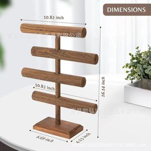Wooden jewelry display rack, bracelet and bangle hanging rack, vintage patina decorative solid wood jewelry <b>shelf</b> - Product Image 4