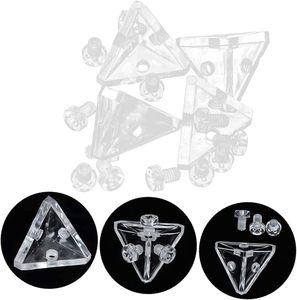 4 مجموعات أقواس ركنية أكريليك متينة لدعم الرف تصميم <span class=keywords><strong>3</strong></span> فتحات مع مثبتات آمنة لمشاريع ديكور المنزل ديي - Product Image 3