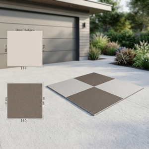 Heavy Duty Outdoor Porcelain Parking Tiles 400x400mm Rustic Green Glossy Matte Finish 12mm Thickness - Product Image 1