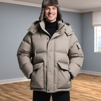 Veste matelassée à capuche pour homme en duvet de canard blanc 90 %, personnalisable OEM/ODM, style streetwear, chaude, mode classique, fournisseur