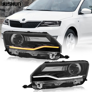 Gruppo Fari a LED JUSHUN per <span class=keywords><strong>Skoda</strong></span> <span class=keywords><strong>Rapid</strong></span> 2013-2018, Aggiornamento LED Dinamico con Sterzo, Aumento della Luminosità del 30% - Product Image 1