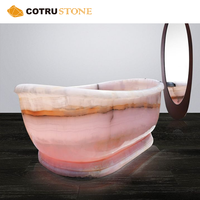 Baignoire autoportante moderne en surface solide, baignoire de douche pour salle de bain, baignoire en pierre d'onyx de luxe de haute qualité pour hôtel