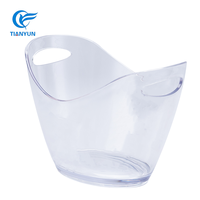 Offre Spéciale Portable Barware Ovale Forme De Luxe Champagne Seaux Transparents Seau À Glace En Plastique