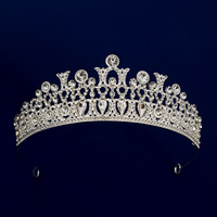 Couronne Baroque Européenne Strass Métal Alliage Cristal Mariage Couronne de Cheveux de Mariée Princesse Reine Fleur Bandeau Diadème