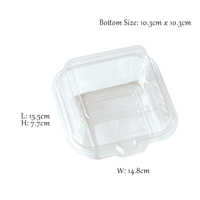 Boîte à burger transparente de qualité supérieure, anti-buée, en PET de qualité alimentaire, boîte à mini gâteau chiffon de 4 pouces, boîte à gâteau bento en plastique pour les boulangers à domicile